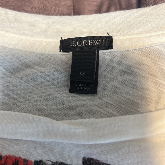 J Crew Aztec Red Blue White Beaded T Shirt M - Picture 5 of 6